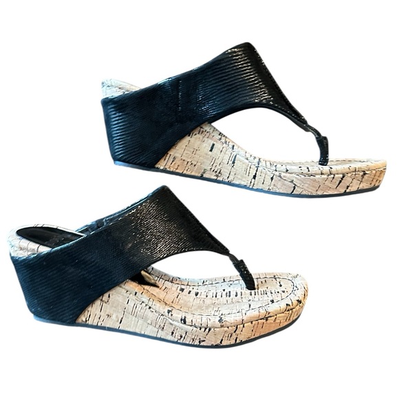 Donald J. Pliner Gil Platform Cork Wedges - Picture 5 of 6